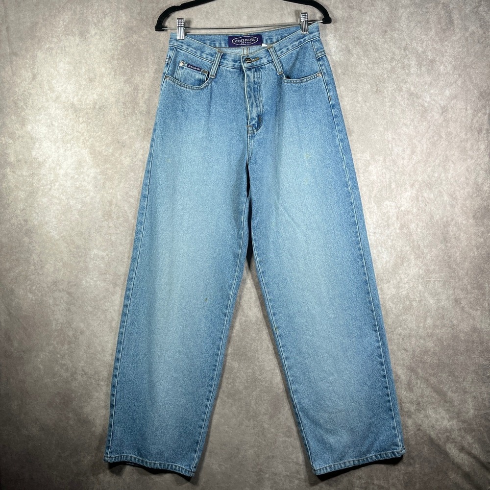 Vintage Zanadi Mom Jeans Womens 9/10 Medium Wash High Rise Hong Kong Y2K Skater